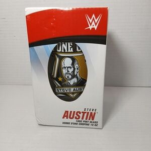 WWE STEVE AUSTIN 16 OZ. PINT GLASS *NEW IN BOX* 2020 Stone Cold Steve Austin